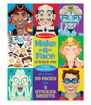 Make-A-Face Crazy Characters Sticker Pad