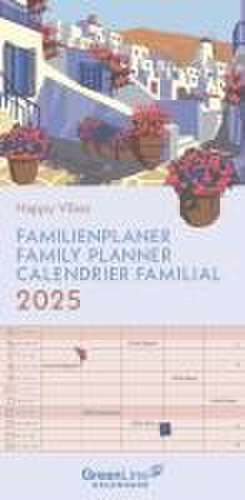 GreenLine Happy Vibes 2025 Familienplaner - Familien-Kalender - Wandkalender - 22x45 de Neumann Verlage