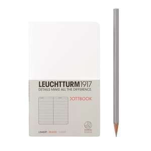 Agendă nedatată Leuchtturm Jottbook: White, Pocket, pagini liniate