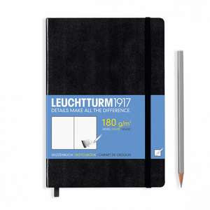 Agendă Sketchbook Leuchtturm (A5): Negru, Medium