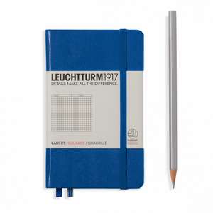 Agendă nedatată Leuchtturm Pocket (A6): Albastru royal, pagini cu pătrățele