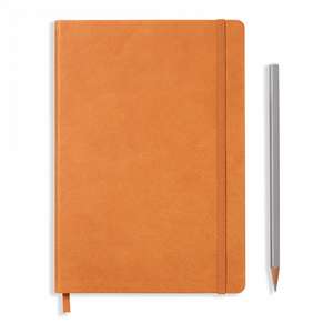 Agendă nedatate Leuchtturm din piele naturală (rigid cover, in a gift box): Cognac, Medium, pagini albe