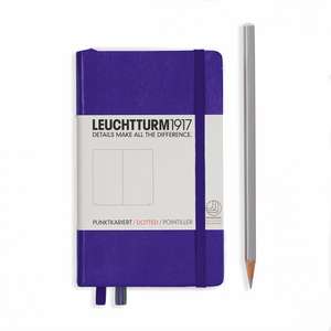 Agendă nedatată Leuchtturm Pocket (A6): Violet, pagini punctate