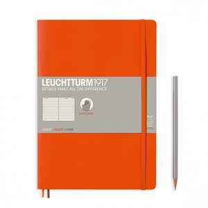 Agendă nedatată Leuchtturm Composition (B5): Orange, pagini liniate