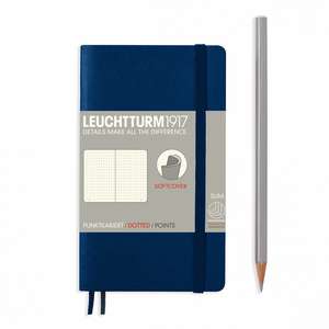 Agendă nedatată Leuchtturm Pocket (A6): Navy, pagini punctate