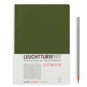 Agendă nedatată Leuchtturm Jottbook: Army, Medium, pagini cu pătrățele