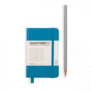 Agendă nedatată Leuchtturm MINI (A7): Azure, pagini albe