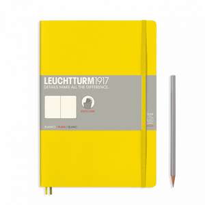 Agendă nedatată Leuchtturm Composition (B5): Lemon, pagini albe