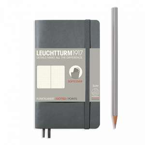 Agendă nedatată Leuchtturm Pocket (A6): Antracit, pagini punctate