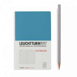 Agendă nedatată Leuchtturm Jottbook: Albastru nordic, Pocket, pagini liniate