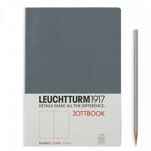 Agendă nedatată Leuchtturm Jottbook: Antracit, Medium, pagini albe