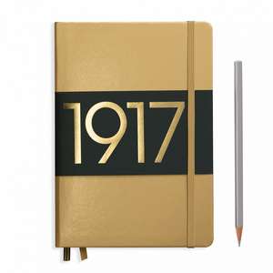 Agende Leuchtturm Special Metallic Edition 1917 (Hardcover): Gold, Medium, pagini albe