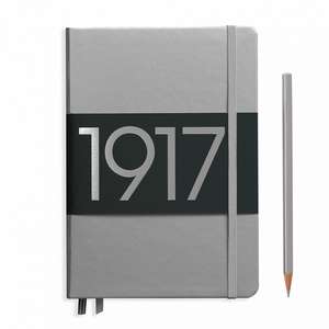 Agende Leuchtturm Special Metallic Edition 1917 (Hardcover): Silver, Medium, pagini punctate