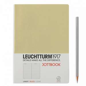 Agendă nedatată Leuchtturm Jottbook: Sand, A4, pagini liniate,