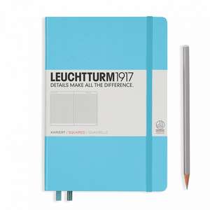 Agendă nedatată Leuchtturm Medium (A5): Ice Blue, pagini cu pătrățele