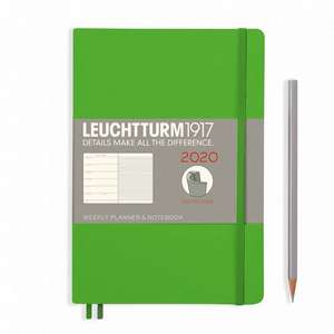 Weekly Planner & Notebook Medium (A5) 2020, Softcover, Fresh Green