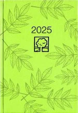 Zettler - Wochenbuch 2025 grün, 14,6x21cm, Taschenkalender mit 128 Seiten im Kartoneinband, Tages- und Wochenzählung, Mondphasen, Recyclingpapier und internationales Kalendarium de Zettler Kalender