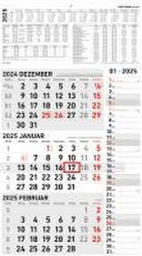 3-Monatskalender Kombi 2025 - Büro-Kalender 33x45 cm (geöffnet) mit Datumsschieber - Zettler - 957-0011 de Zettler Kalender