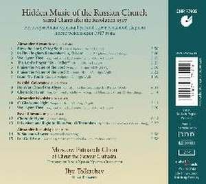 Hidden Music of the Russian Church-Sacred Chants de Tolkachev/Moscow Patriarch Choir