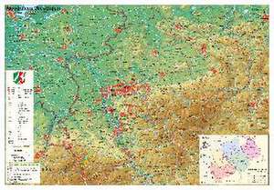 Nordrhein-Westfalen physisch 1:400 000 de Heinrich Stiefel