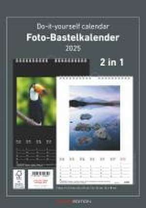 Foto-Bastelkalender 2025 - 2 in 1: schwarz und weiss - 21 x 29,7 - Do it yourself calendar A4 - datiert - Foto-Kalender - Alpha Edition de Alpha Edition