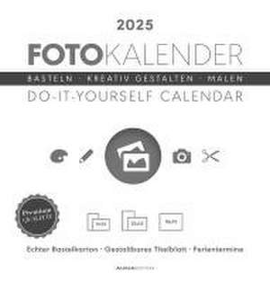 Foto-Bastelkalender weiß 2025 - Do it yourself calendar 21x22 cm - datiert - Kreativkalender - Foto-Kalender - Alpha Edition de Alpha Edition