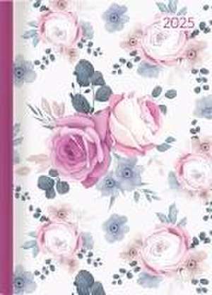 Lady Journal Midi Roses 2025 - Taschen-Kalender 12x17 cm - Rosen - mit Mattfolie - Notiz-Buch - Weekly - 192 Seiten - Alpha Edition de Alpha Edition