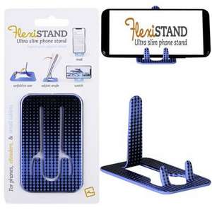 Flexistand (Blue Dots) | flexibler Handyaufsteller | für alle Handys und Mini-Tablets | superflach | stufenlos verstellbar | hochkant und quer | passt in jede Hosentasche