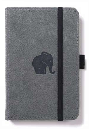 Dingbats A6 Pocket Wildlife Grey Elephant Notebook - Graphed