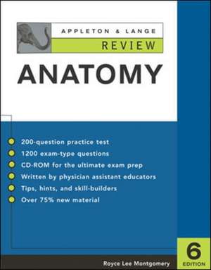 Appleton & Lange Review of Anatomy de Royce Montgomery