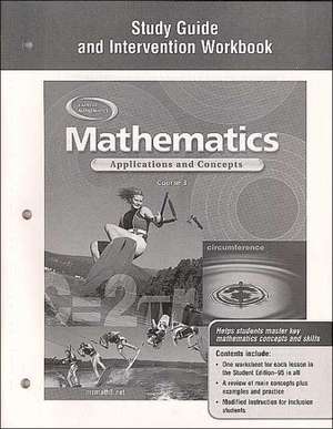 Mathematics: Applications and Concepts, Course 3, Study Guide and Intervention Workbook de McGraw-Hill