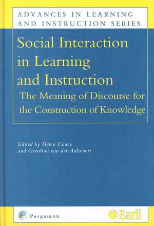 Social Interaction in Learning and Instruction – The Meaning of Discourse for the Construction of Knowledge de H. Cowie