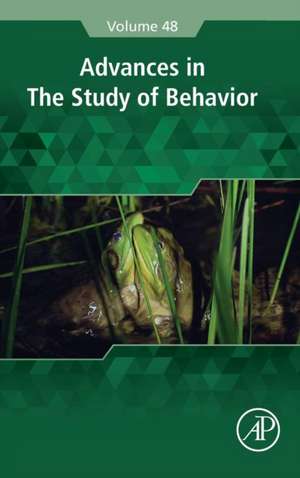 Advances in the Study of Behavior de Marc Naguib