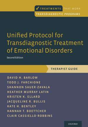 Unified Protocol for Transdiagnostic Treatment of Emotional Disorders: Therapist Guide de David H. Barlow