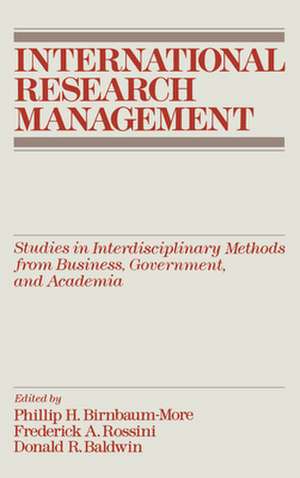 International Research Management de Philip H. Birnbaum