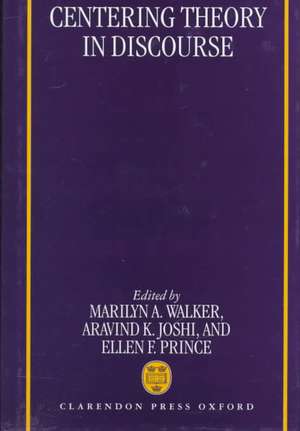 Centering Theory in Discourse de Marilyn Walker