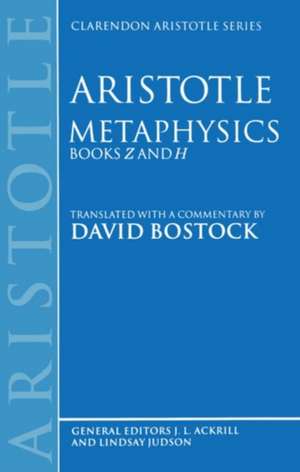 Metaphysics Books Z and H de Aristotle