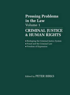 Criminal Justice and Human Rights: Pressing Problems in the Law, Volume 1 de P. B. H. Birks