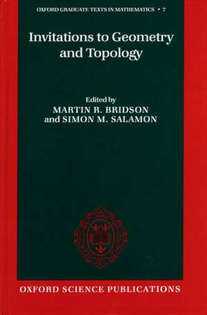 Invitations to Geometry and Topology de Martin R. Bridson