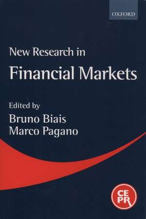 New Research in Financial Markets de Bruno Biais