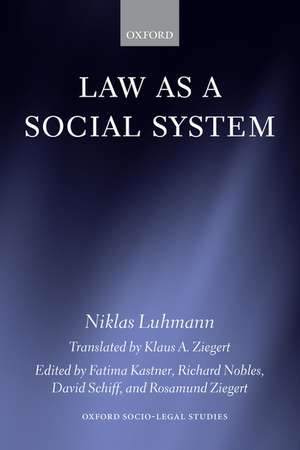 Law as a Social System de Niklas Luhmann