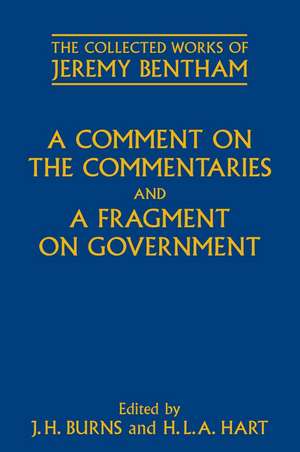 A Comment on the Commentaries and A Fragment on Government de J. H. Burns