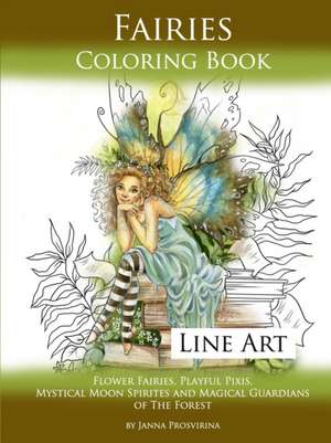 Fairies Coloring Book Line Art de Janna Prosvirina