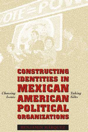 Constructing Identities in Mexican-American Political Organizations: Choosing Issues, Taking Sides de Benjamin Márquez