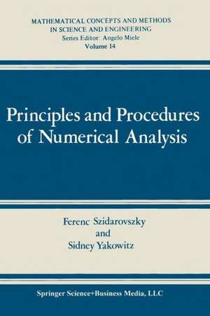 Principles and Procedures of Numerical Analysis de Ferenc Szidarovszky