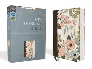 NIV, Thinline Bible, Cloth over Board, Floral, Red Letter, Comfort Print de Zondervan