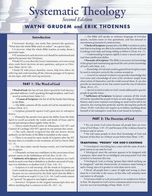 Systematic Theology Laminated Sheet de Wayne A. Grudem