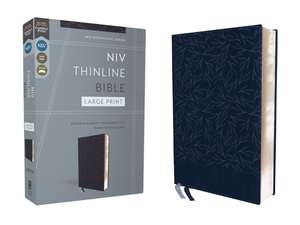 NIV, Thinline Bible, Large Print, Leathersoft, Navy, Red Letter, Comfort Print de Zondervan