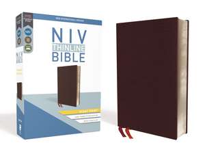 NIV, Thinline Bible, Giant Print, Bonded Leather, Burgundy, Red Letter, Comfort Print de Zondervan