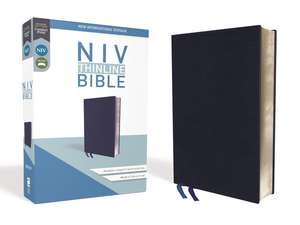 NIV, Thinline Bible, Bonded Leather, Navy, Red Letter, Comfort Print de Zondervan